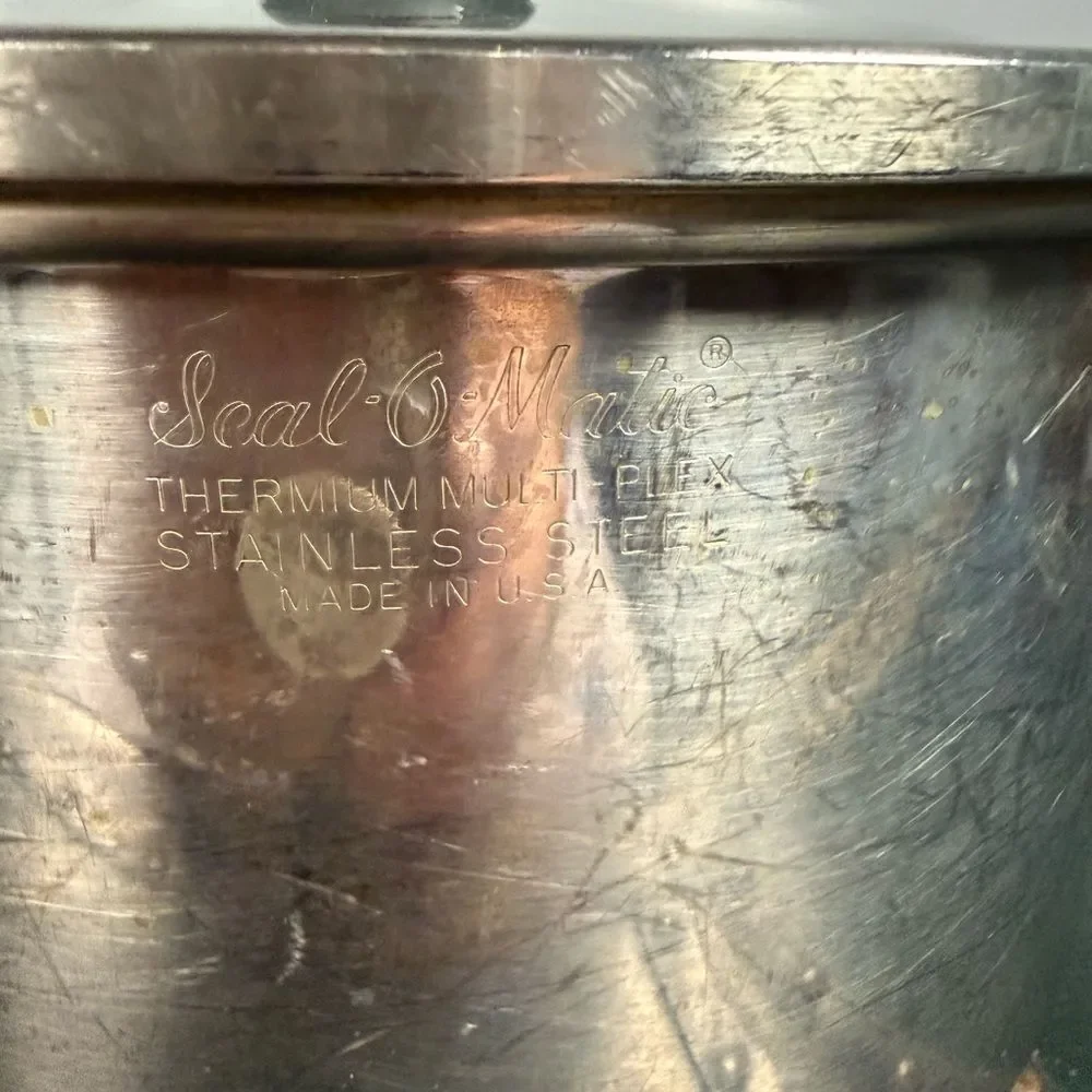 NICE VINTAGE SEAL-O-MATIC 8 QT STOCK POT & Glass Lid  3 PLY STAINLESS STEEL USA